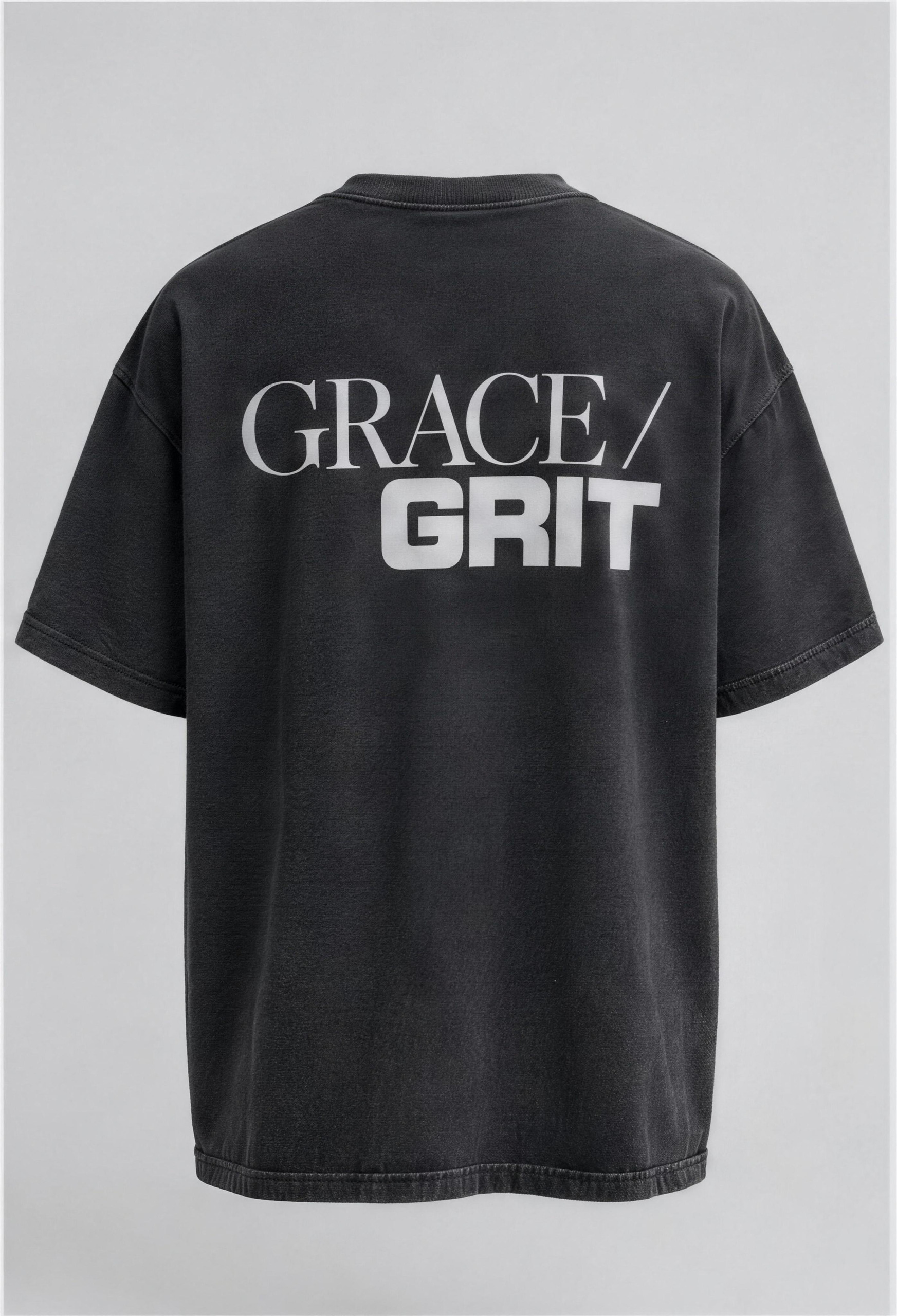 Covenant Tee, back, with the GRACE / GRIT print