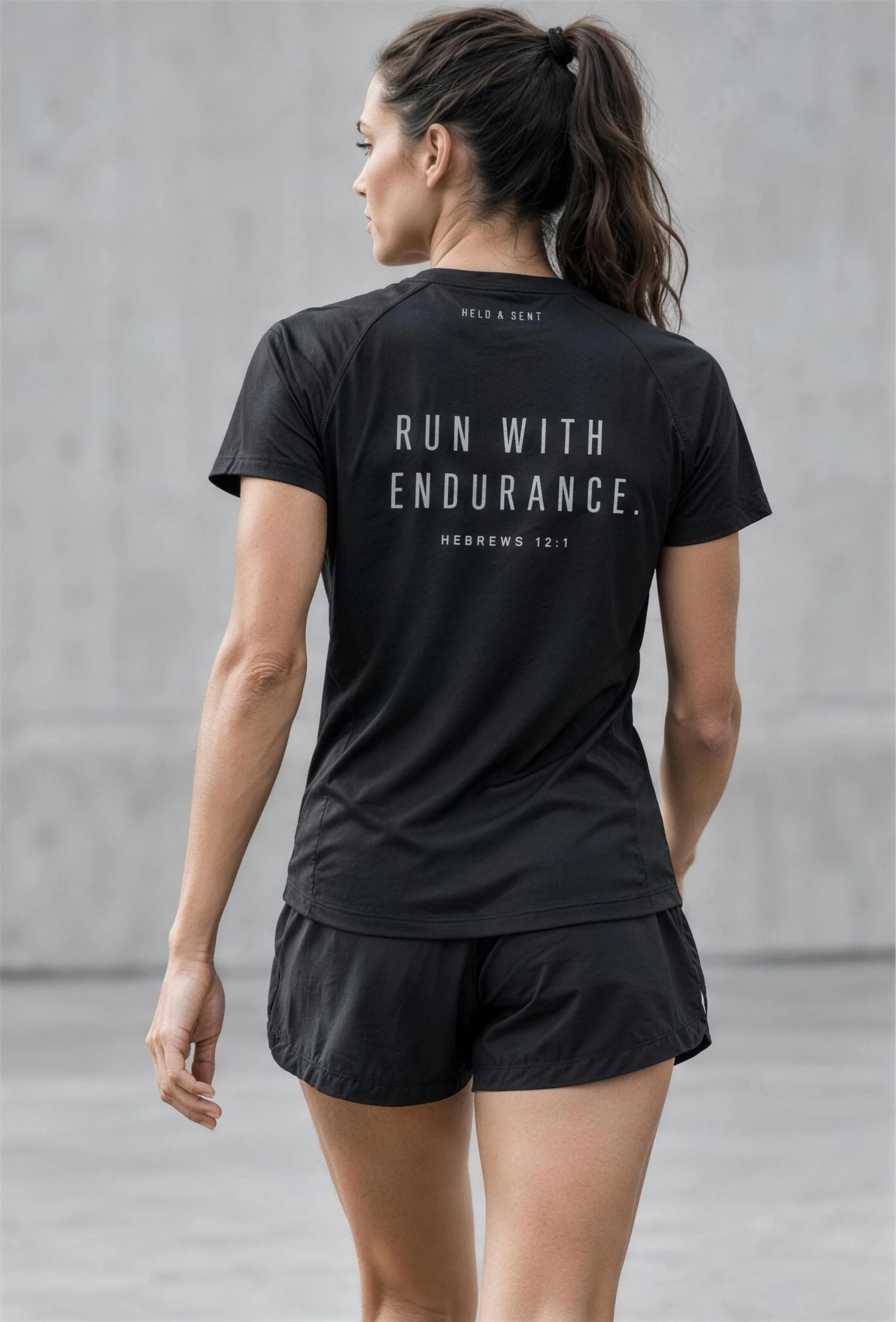 Running outdoors in HELD & SENT training pieces